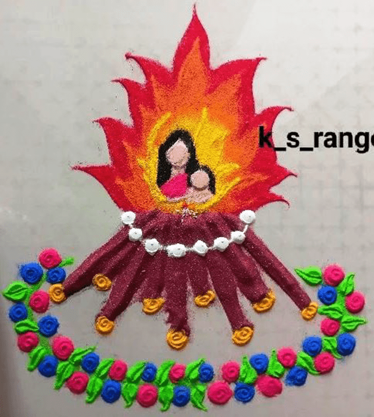 Stunning Holika Dahan Rangoli