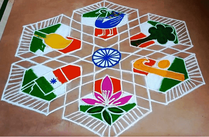 Appealing Independence Day Rangoli