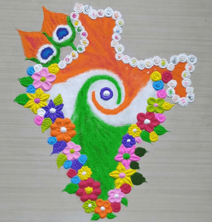 Delicate Independence Day Rangoli