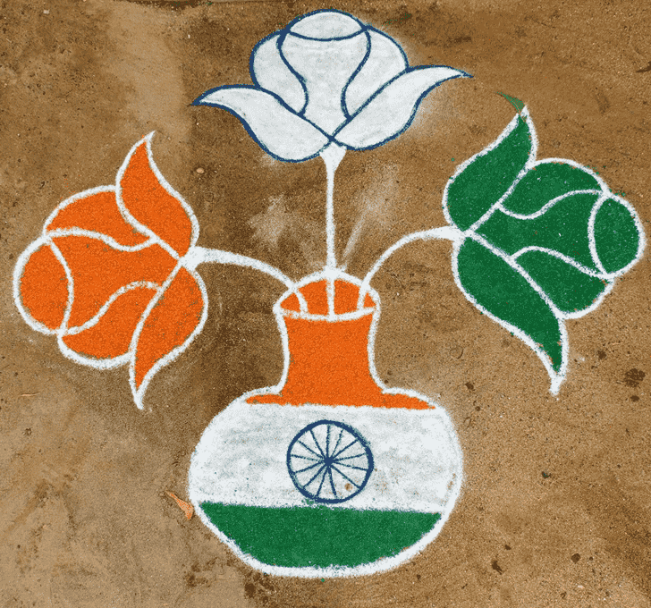 Easy Independence Day Rangoli