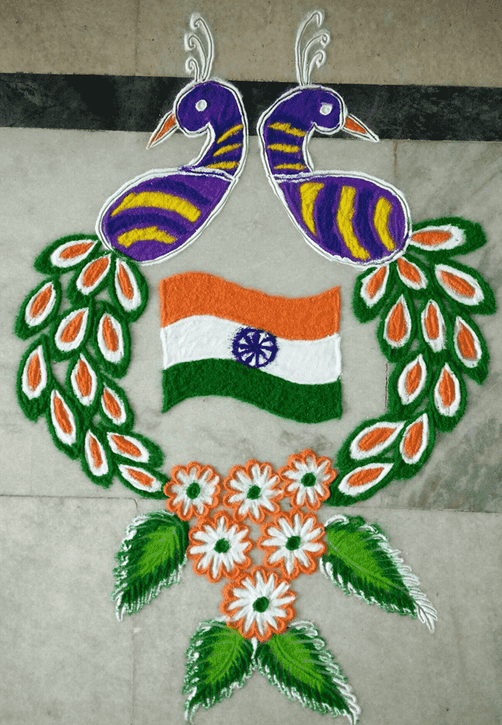 Elegant Independence Day Rangoli