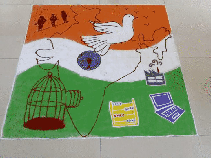 Enthralling Independence Day Rangoli