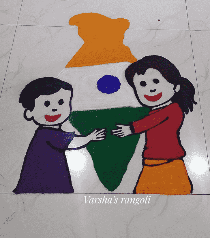 Pretty Independence Day Rangoli