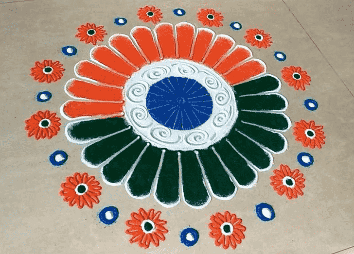 Slightly Independence Day Rangoli