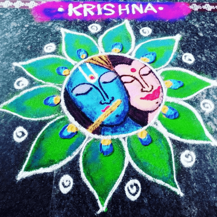 Dazzling Janmashtami Rangoli