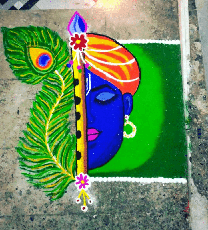 Enticing Janmashtami Rangoli