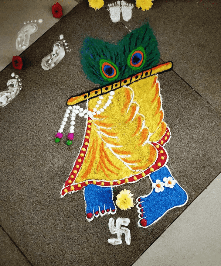 Excellent Janmashtami Rangoli