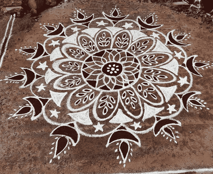 Splendid Jyeshtha Amavasya Rangoli