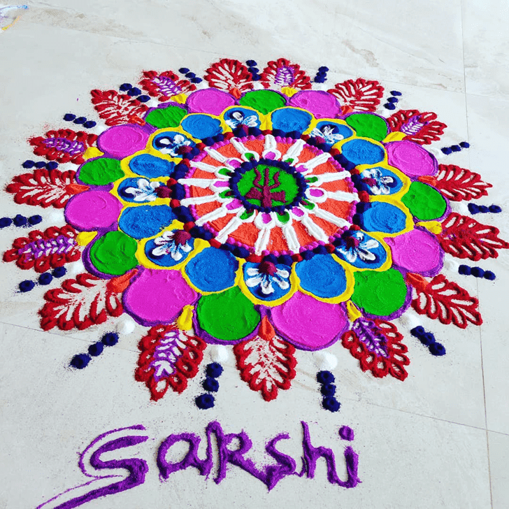 Bewitching Jyeshtha Purnima Rangoli