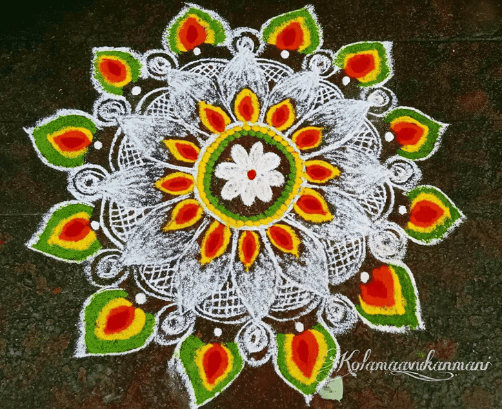 Inviting Jyeshtha Purnima Rangoli