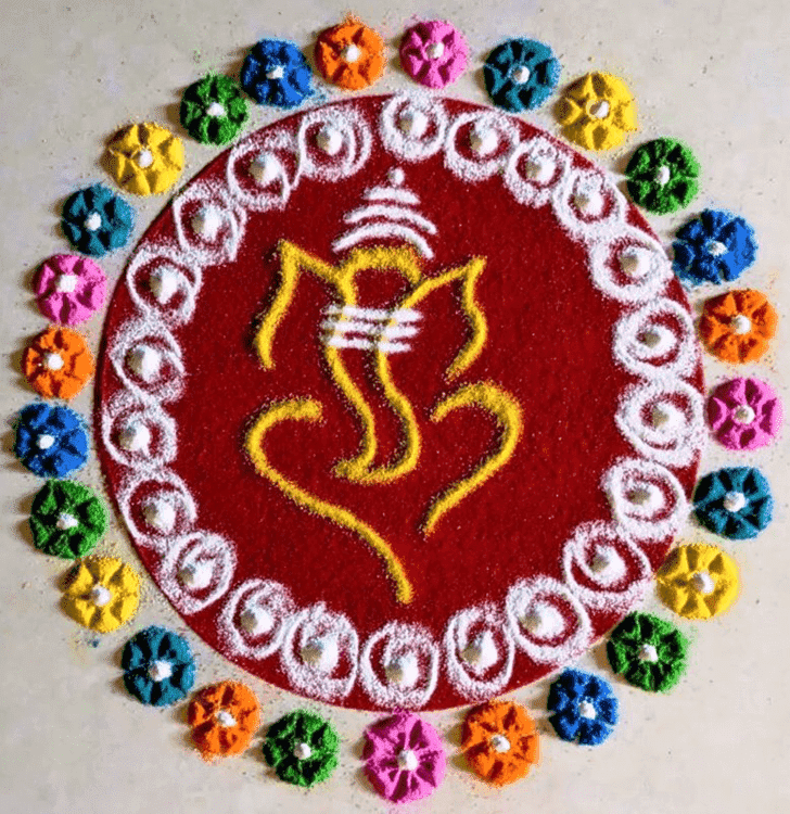 Pleasing Kajagara Pooja Rangoli