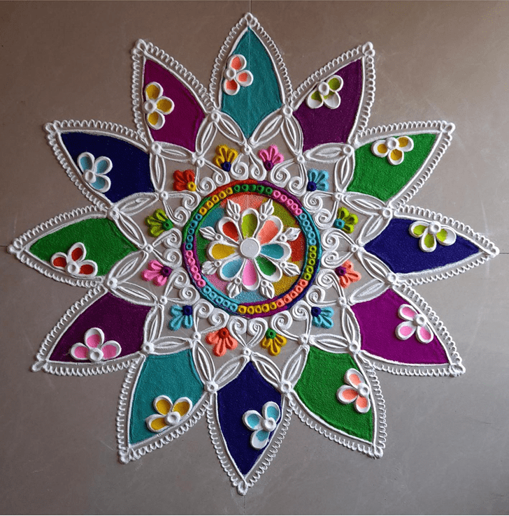 Wonderful Kalparambha Rangoli Design