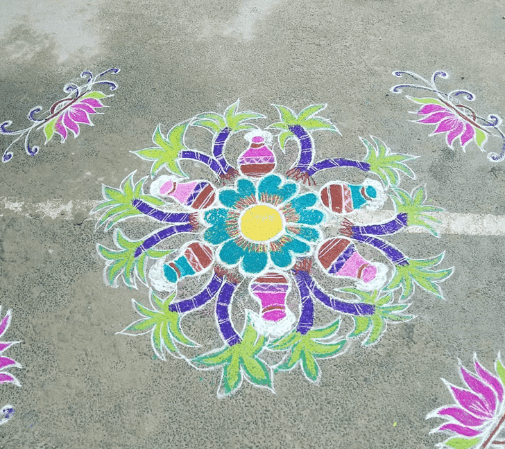 Mesmeric Kamada Ekadashi Rangoli