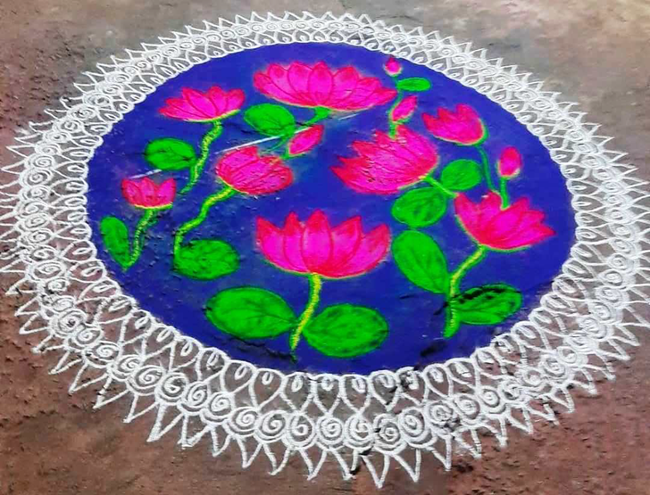 Delicate Kamal Rangoli