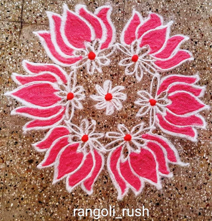 Elegant Kamal Rangoli