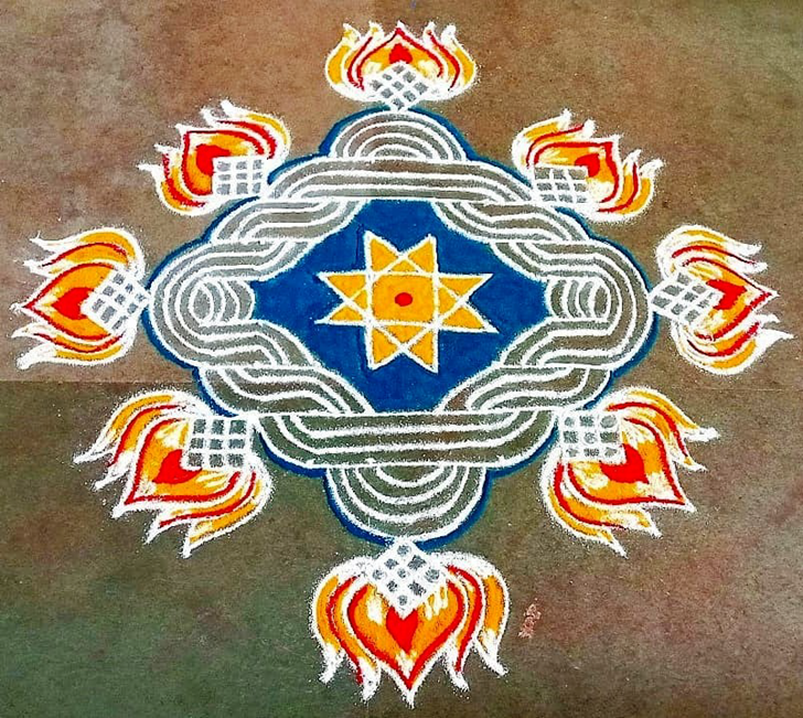 Enthralling Kamal Rangoli