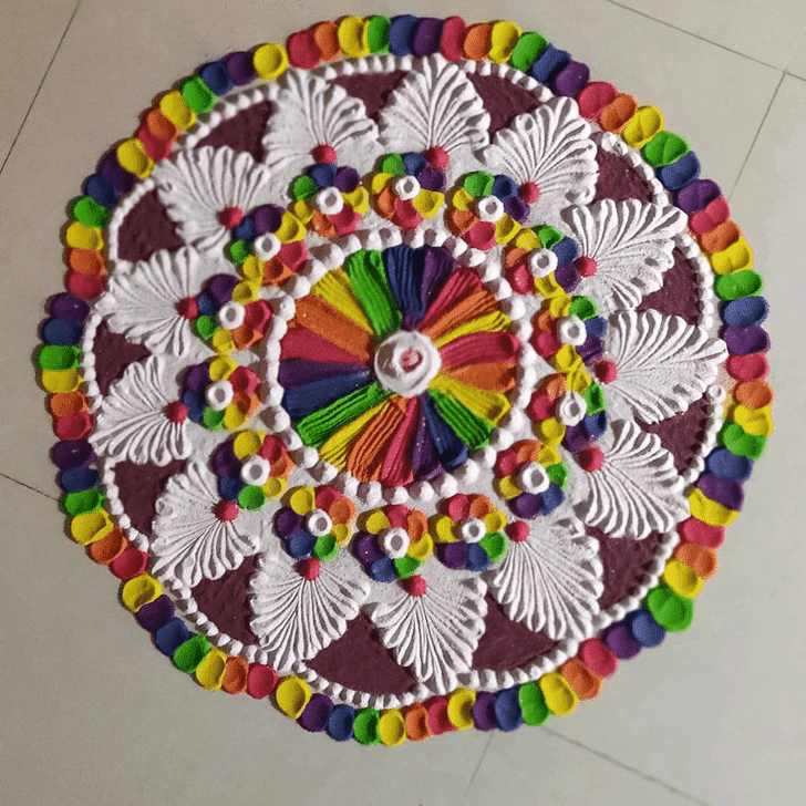 Comely Kanya Sankranti Rangoli