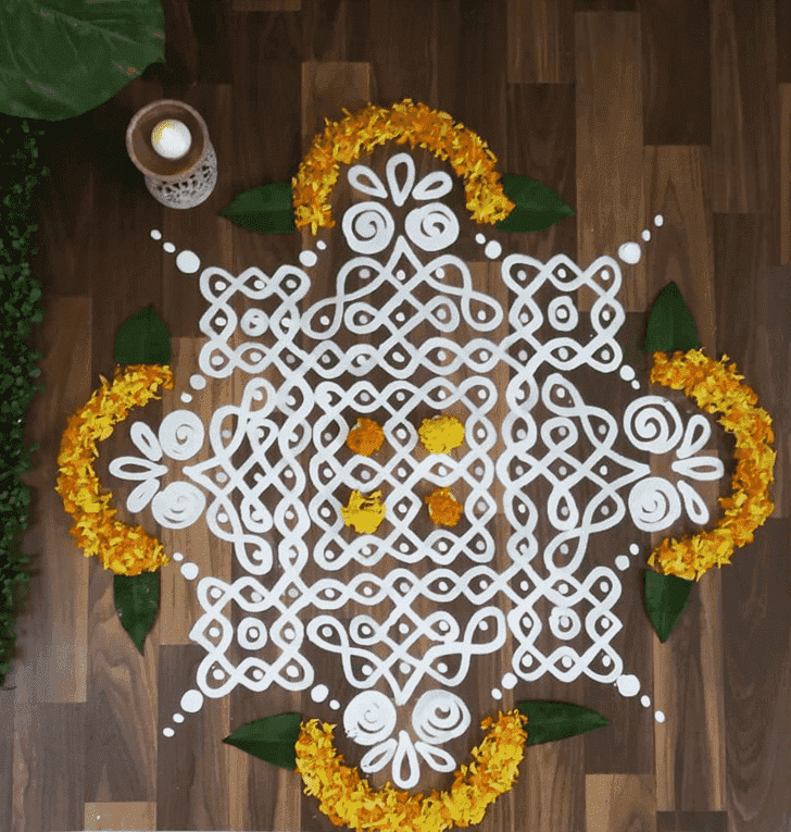 Inviting Kanya Sankranti Rangoli