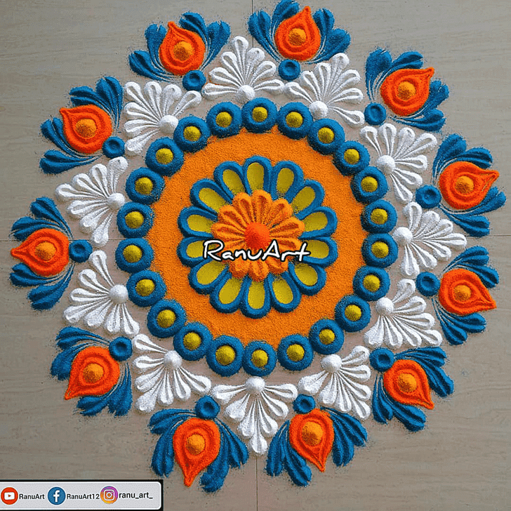 Lovely Kanya Sankranti Rangoli Design