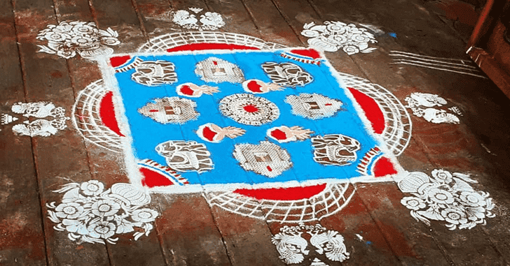 Magnificent Kanya Sankranti Rangoli