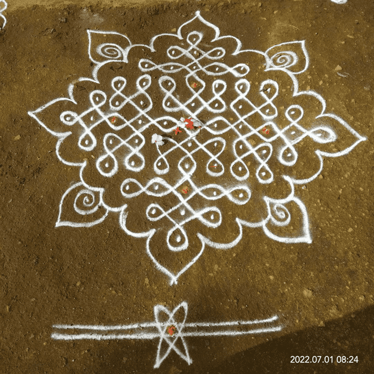 Delicate Kartik Amavasya Rangoli