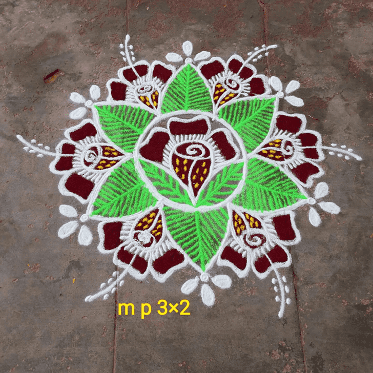 Delightful Kartik Amavasya Rangoli