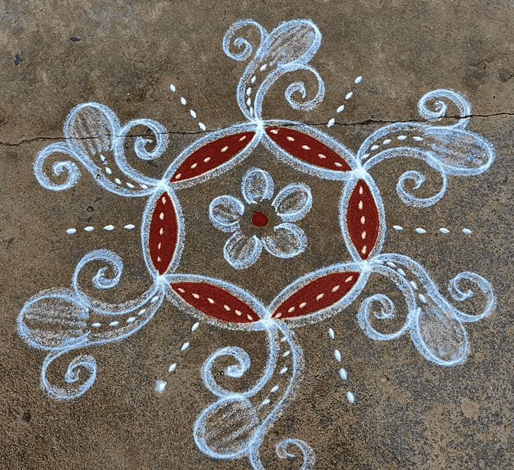 Lovely Kartik Amavasya Rangoli Design