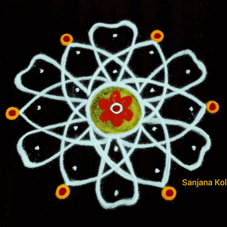 Slightly Kartik Amavasya Rangoli