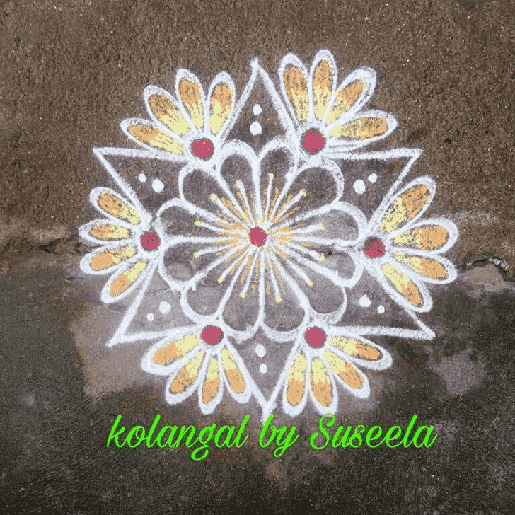 Comely Kartik Purnima Rangoli