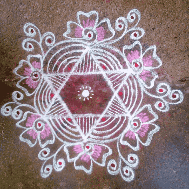 Pretty Kartik Purnima Rangoli