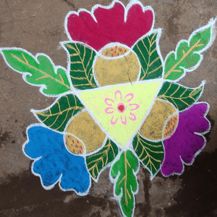 Dazzling Kojagara Puja Rangoli