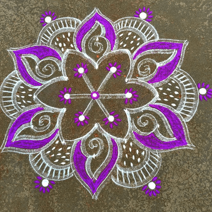 Delicate Kojagara Puja Rangoli