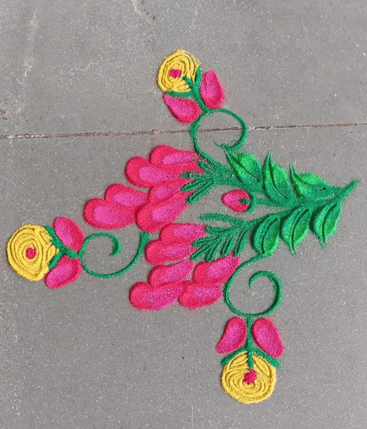 Enticing Kojagara Puja Rangoli