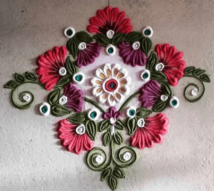 Exquisite Kojagara Puja Rangoli