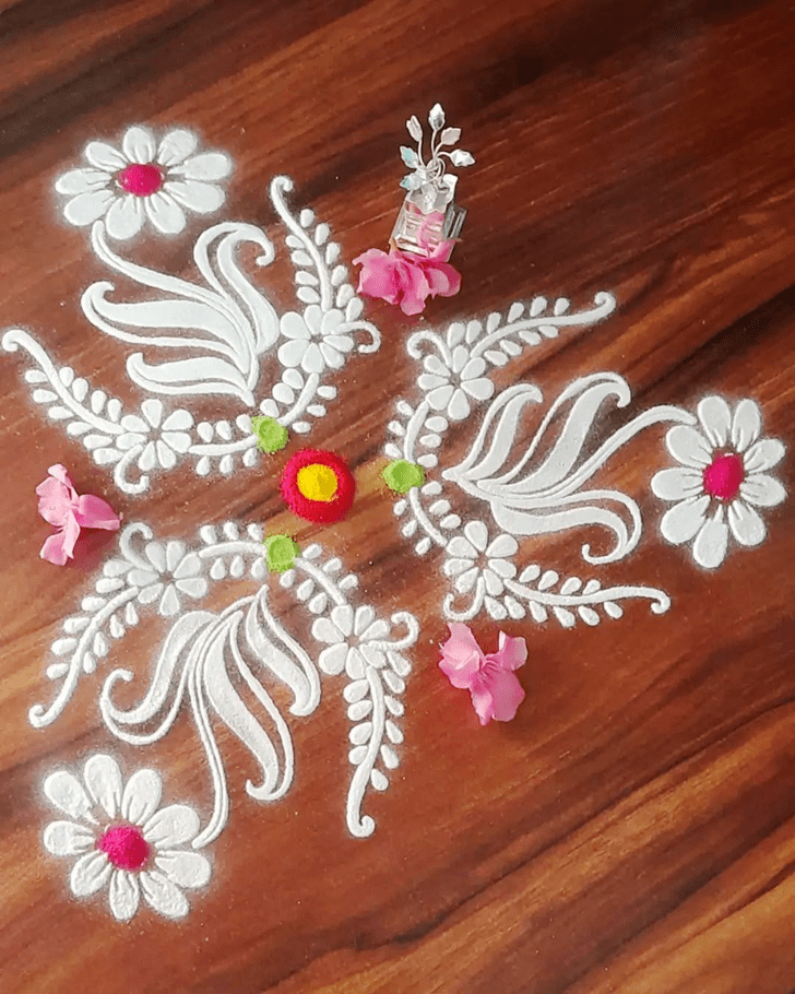 Fine Kojagara Puja Rangoli