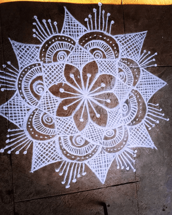 Gorgeous Kojagara Puja Rangoli