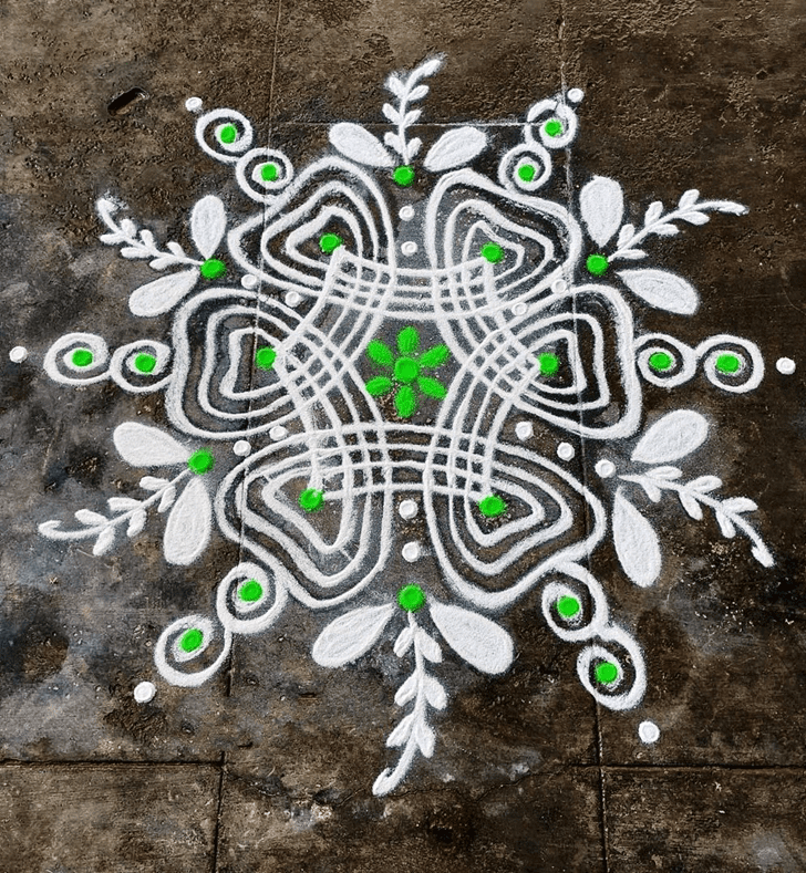 Graceful Kojagara Puja Rangoli