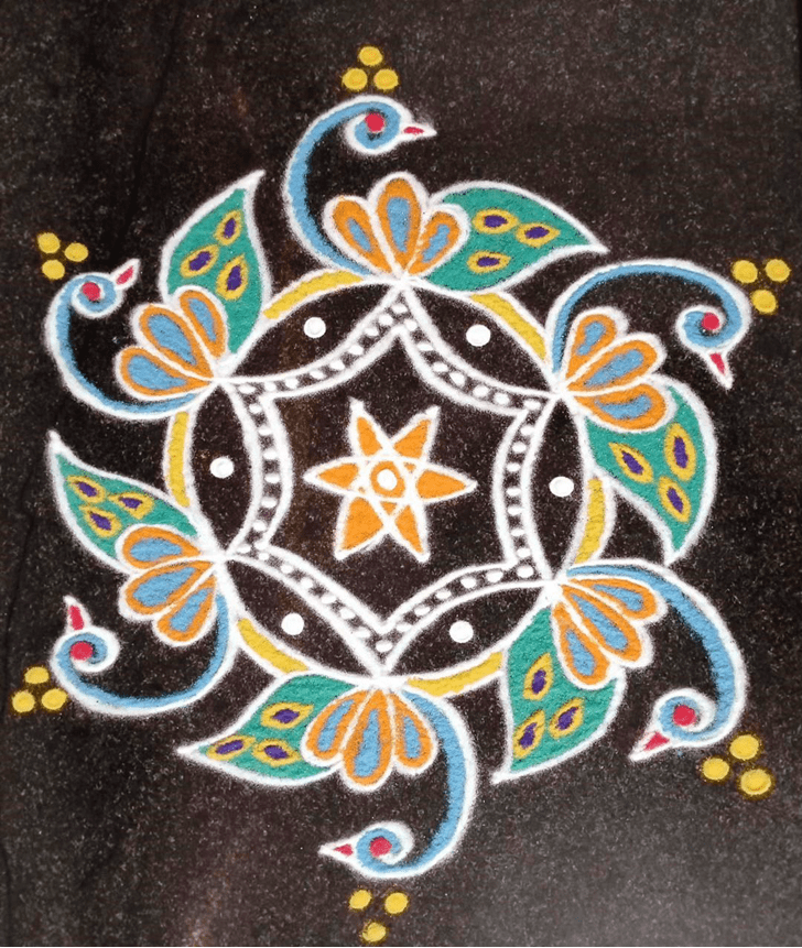 Ideal Kojagara Puja Rangoli