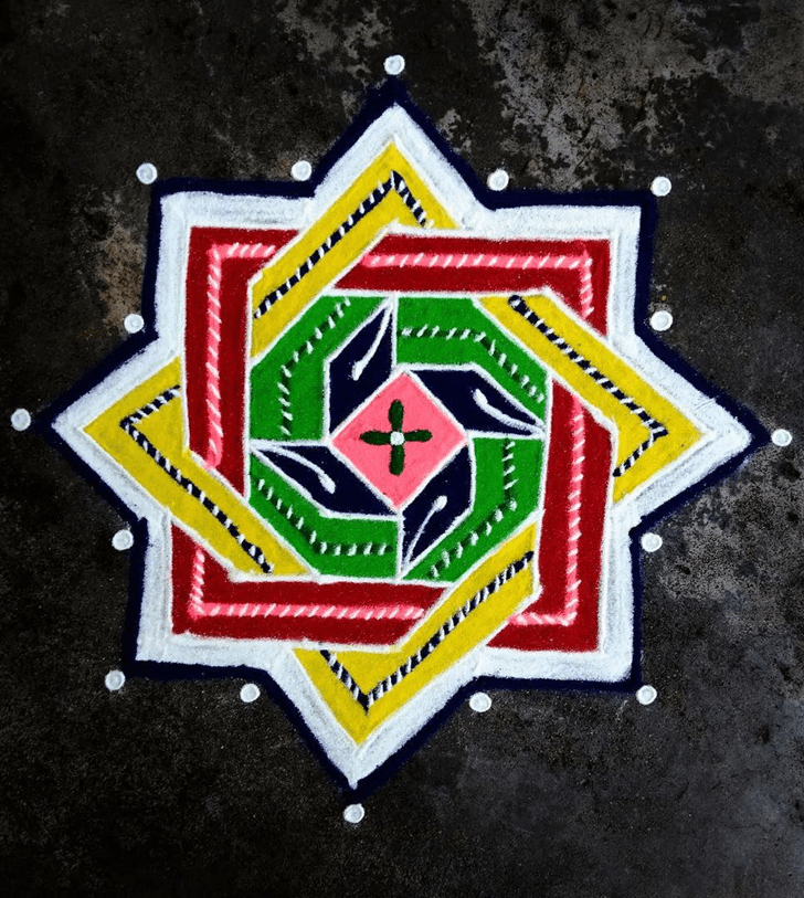 Pretty Kojagara Puja Rangoli