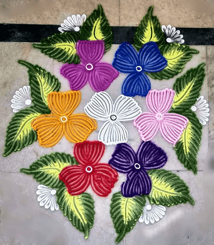 Ravishing Kojagara Puja Rangoli