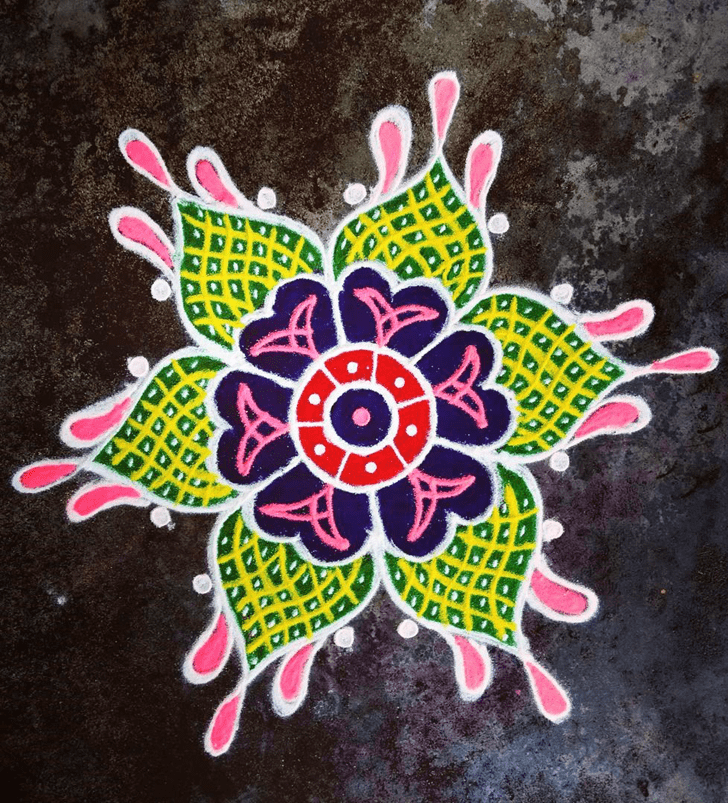 Refined Kojagara Puja Rangoli