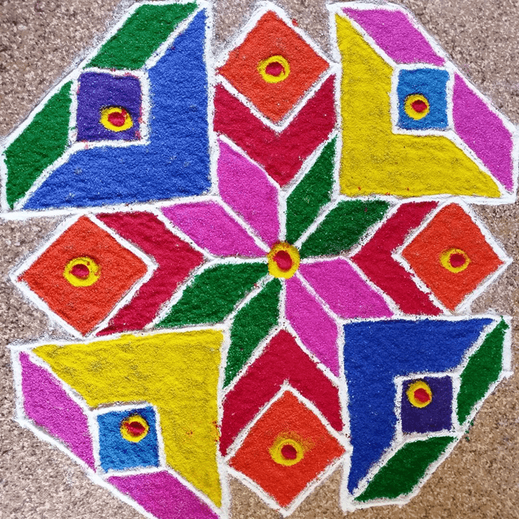 Resplendent Kojagara Puja Rangoli