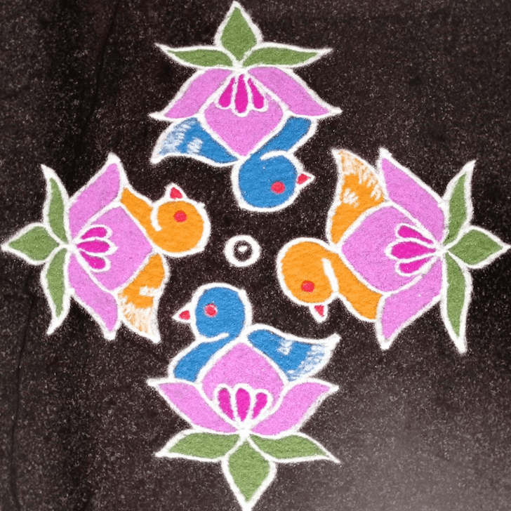 Slightly Kojagara Puja Rangoli