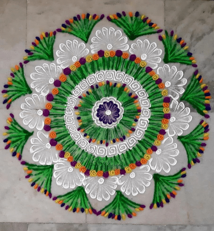 Superb Kojagara Puja Rangoli