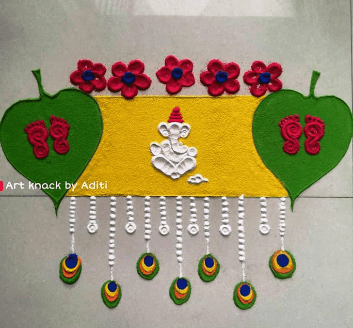 Delightful Leaf Rangoli