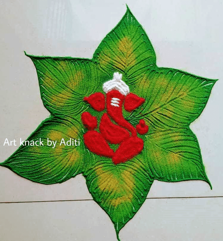 Elegant Leaf Rangoli