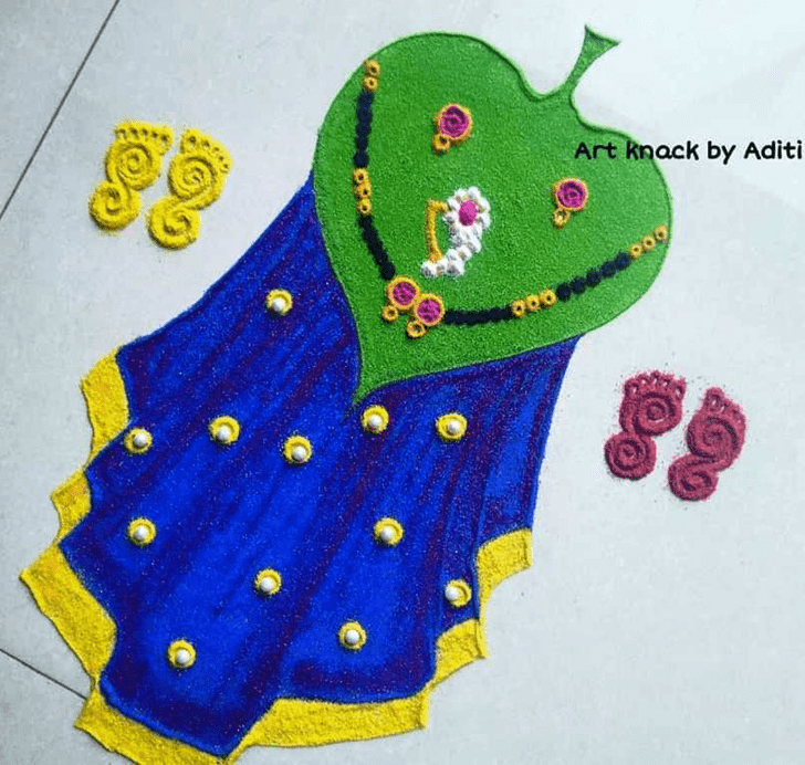 Enthralling Leaf Rangoli