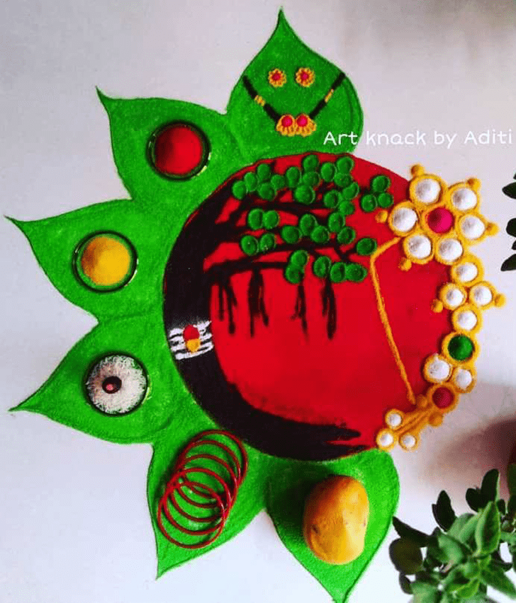 Exquisite Leaf Rangoli