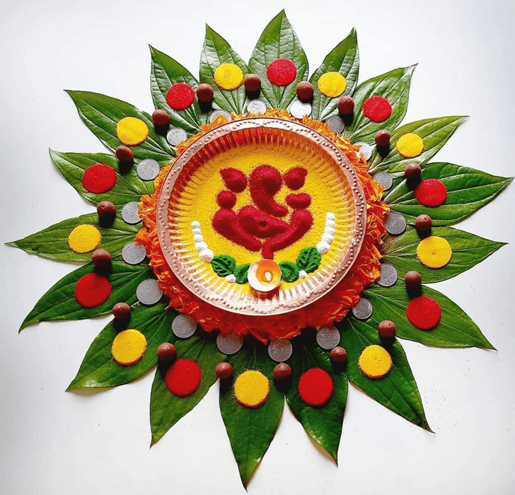 Fascinating Leaf Rangoli