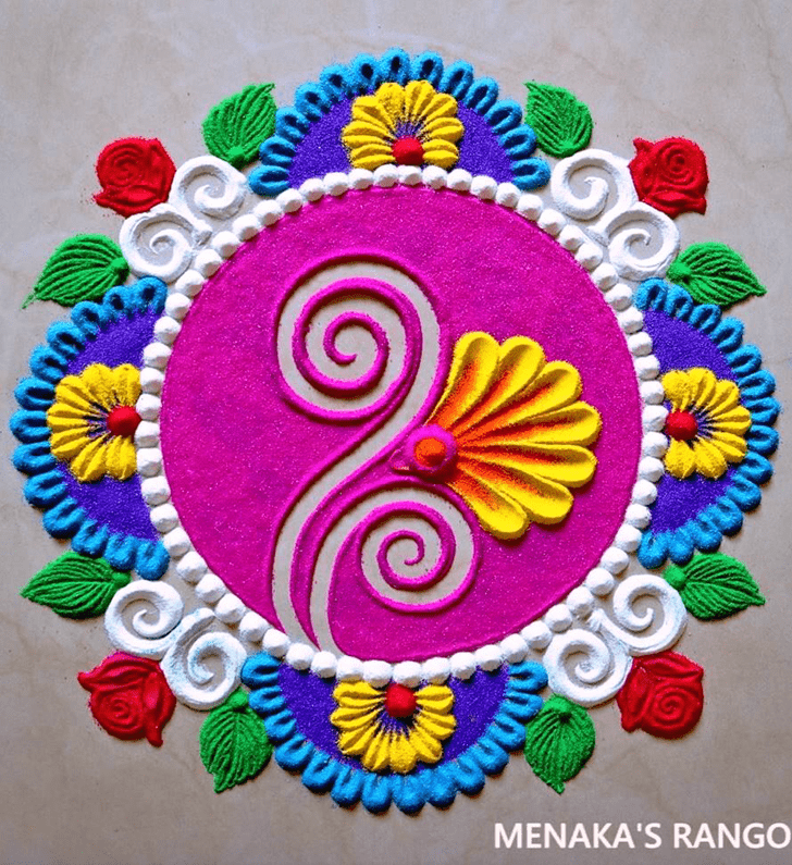 Grand Leaf Rangoli